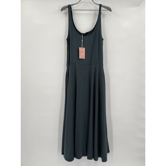 Quince Dresses & Skirts - Quince Women’s Dark Olive Tencel Jersey Fit & Flare Dress sz S Sleeveless Midi